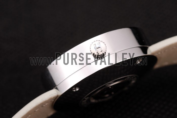 Hermes Classic MOP Dial White Leather Strap