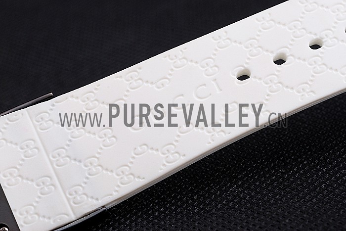 Gucci White Rubber Band White Round Dial 2165-310