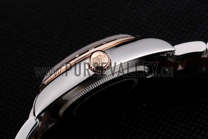 Rolex DateJust Brushed Stainless Steel Case Brown Dial Diamond Plated 41994