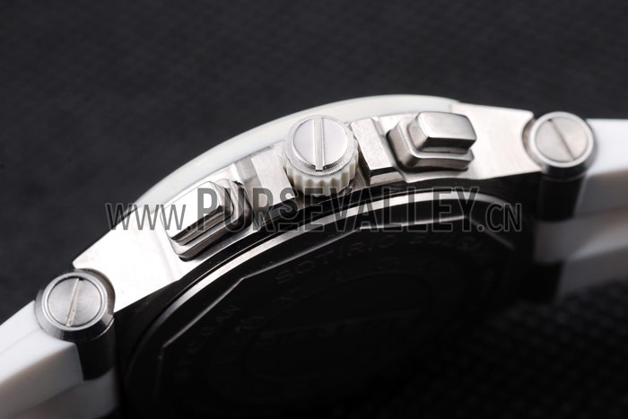 Bvlgari Diagono 36mm White Dial Stainless Steel Case With Diamonds White Rubber Bracelet