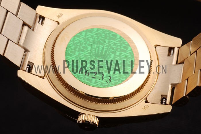 Rolex Day-Date 18k Yellow Gold Plated Stainless Steel White Dial