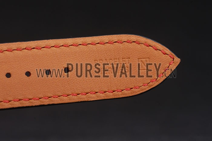 Hermes Heure H Rose Gold Bezel Red Leather Strap White Dial 80233