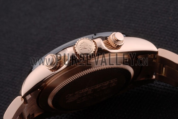 Rolex Daytona Black Ion Plated Tachymeter Rose Gold Strap Black Dial 80245