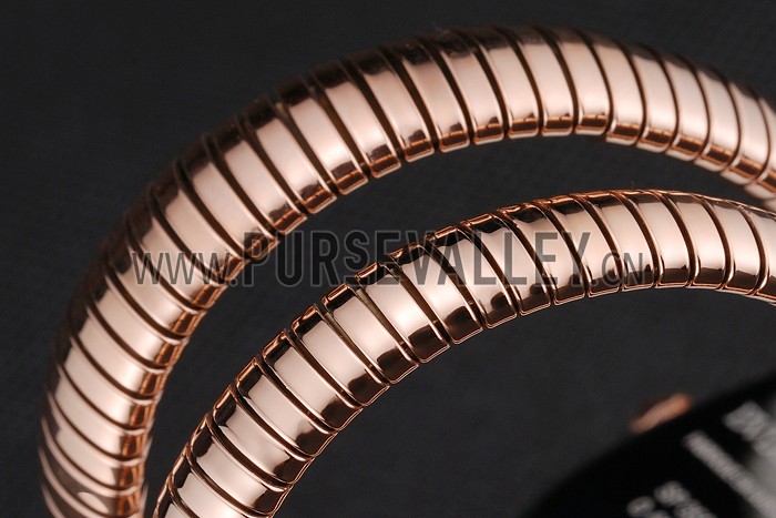 Bvlgari Serpenti 23mm Black Dial Rose Gold Case With Diamonds Rose Gold Bracelet