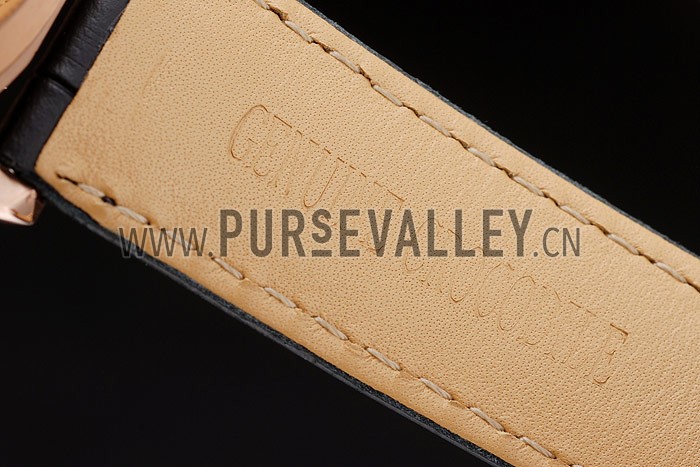 Rolex Daytona Rose Gold Case Black Dial Black Leather Strap