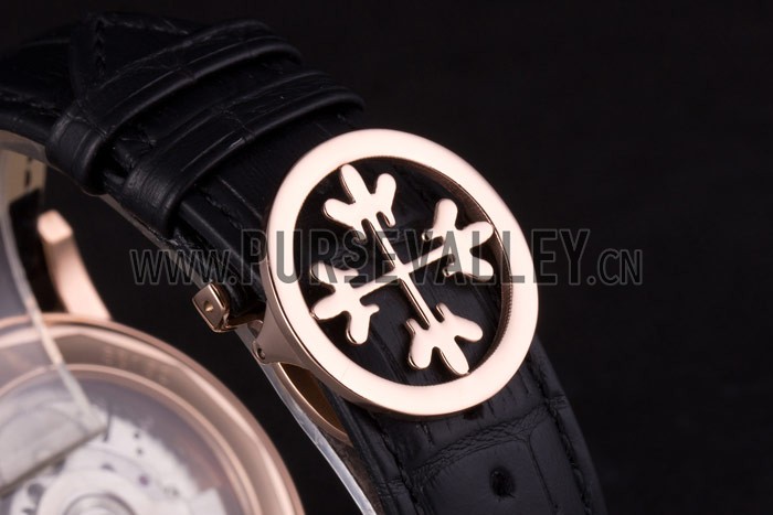 Patek Philippe Grand Complications Rose Gold Bezel Black Croco Strap 80292