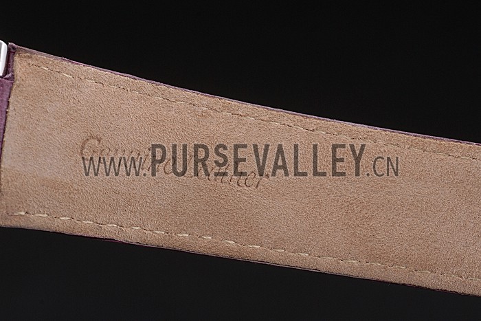 Cartier Ballon Bleu 42mm White Dial Stainless Steel Case Purple Leather Bracelet