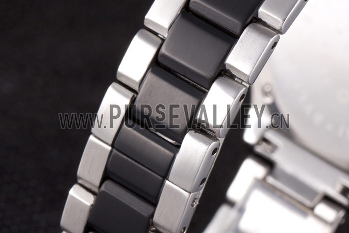 Bvlgari Diagono 40mm Black Dial Steel Case Black Bezel Two Tone Bracelet