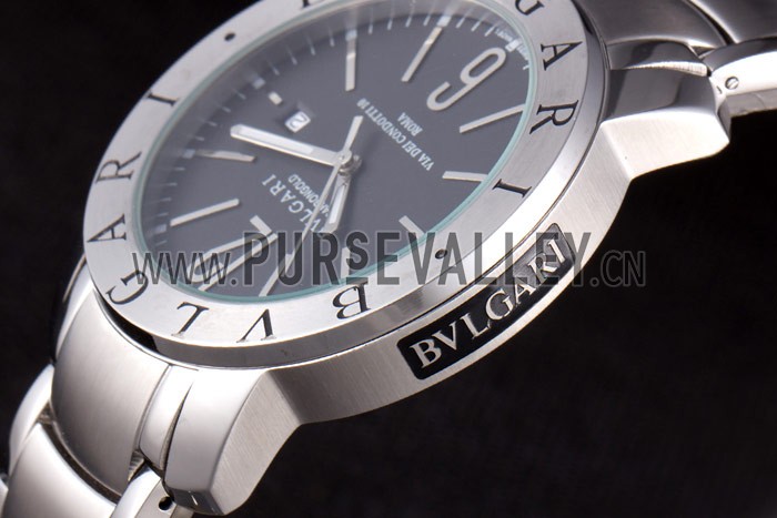 Bvlgari Bvlgari 42mm Black Dial Stainless Steel Case Two Tone Steel Bracelet