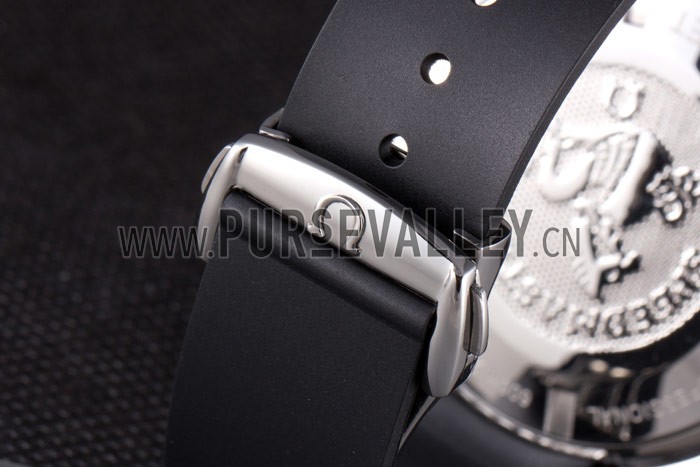 Omega Speedmaster Black Rubber Bracelet White Dial 801422