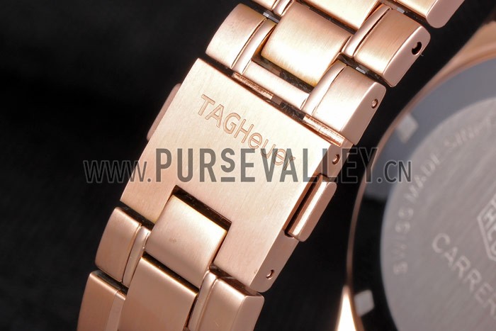 Tag Heuer Carrera Rose Gold Bracelet White Dial 801442