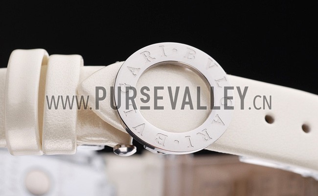 Bvlgari B.ZERO1 25mm White Dial Stainless Steel Case And Bezel Ivory Leather Bracelet