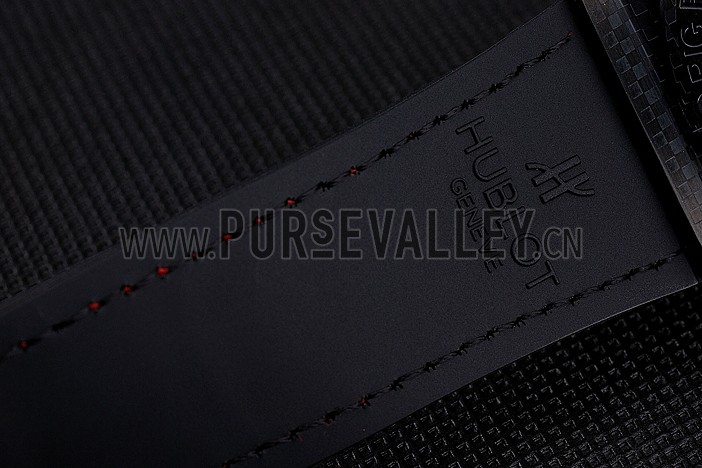 Hublot Big Bang Carbon Dial With Red Markings Carbon Case And Bezel Black Leather Strap 622775