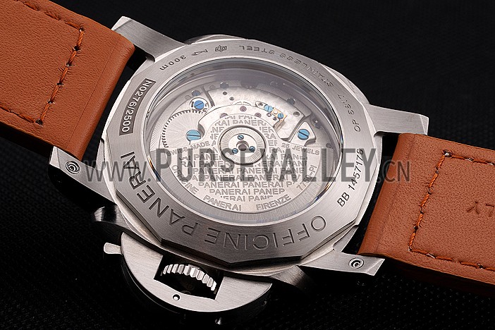 Panerai Radiomir Stainless Steel Bezel Orange Leather Bracelet 622317