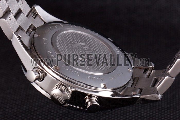 Tag Heuer SLR Polished Stainless Steel Case Black Dial Stainless Steel Strap