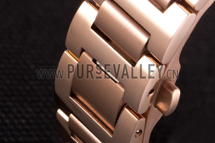 Cartier Ballon Bleu Rose Gold Stainelss Steel Strap White Dial 621453