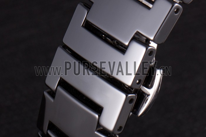 Cartier Pasha 34mm Black Dial Black Ceramic Case Rubber Bracelet
