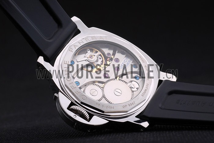 Panerai Luminor Black Rubber Bracelet Watch Replica 4566