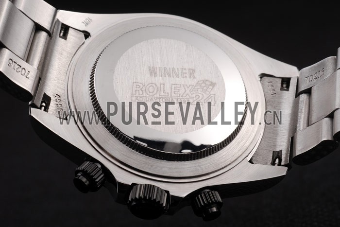 Rolex Daytona Stainless Steel Black Enameled Silver Dial