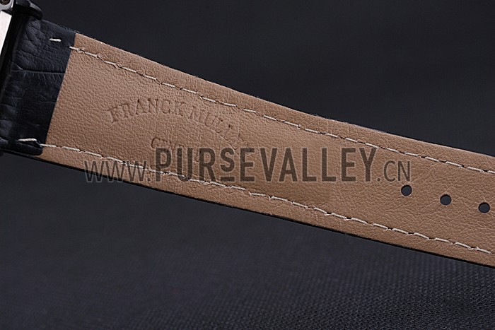 Franck Muller Casablanca White Dial Numbers Black Croco Strap 80303