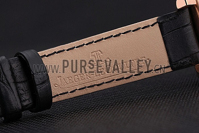 Jaeger le Coultre Reverso Squadro Lady Black Leather Strap Pearl Dial 41966