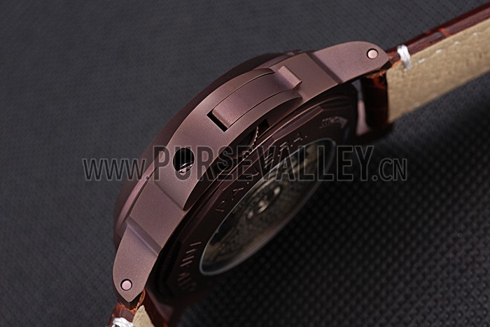 Panerai Luminor Brown Leather Strap Black Dial 80162