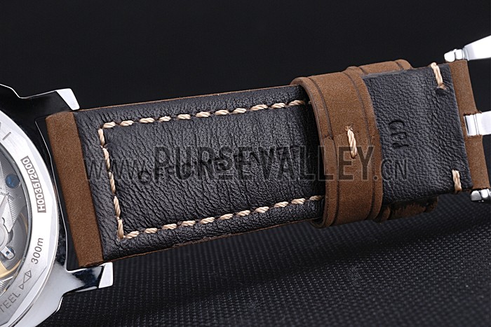 Panerai Luminor Marina Stainless Steel Bezel Khaki Leather Bracelet 622311