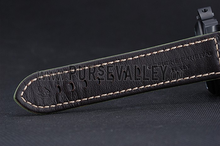 Panerai Luminor Marina Ion Plated Stainless Steel Bezel Green Leather Bracelet 622312