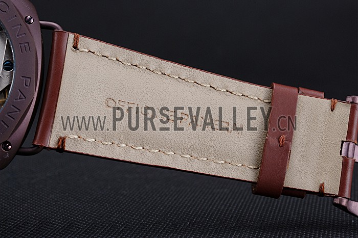 Panerai Luminor Marina Militare Purple Stainless Steel Bezel Brown Bracelet 622321