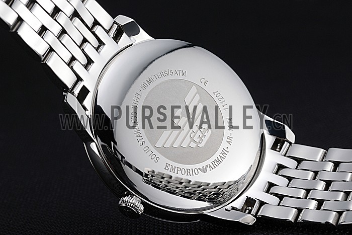 Emporio Armani Classic Black Dial Stainless Steel Bracelet 622334