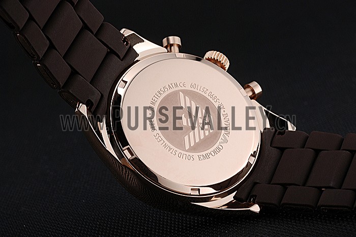 Emporio Armani Sportivo Chronograph Brown Dial Gold Case Brown Bracelet 622346