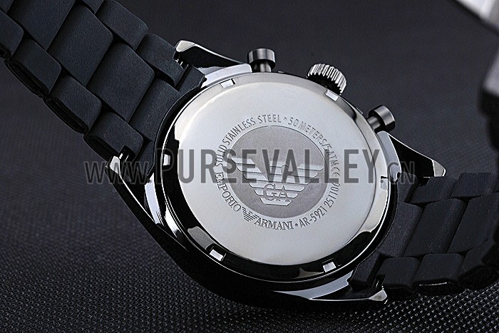 Emporio Armani Sportivo Chronograph Blue Dial Ion-plated Case Black Bracelet 622347