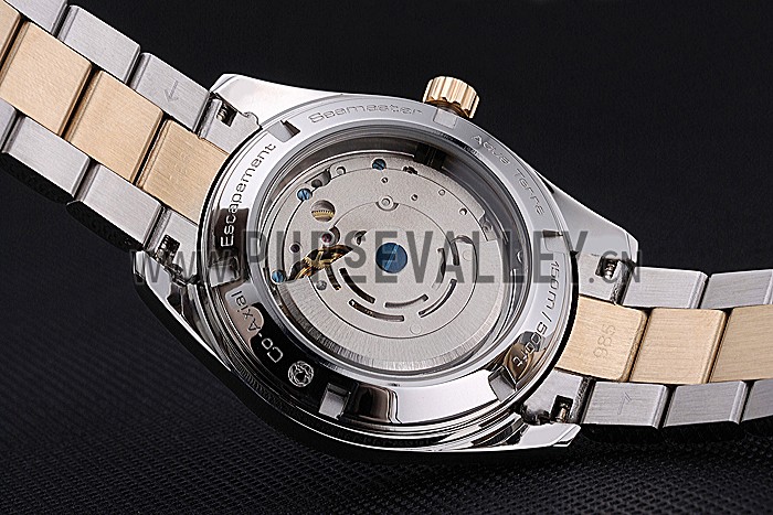 Omega Seamaster Planet Ocean GMT Black Dial Two Tone Band 622396