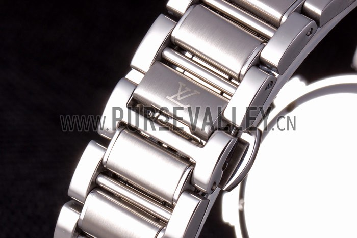 Louis Vuitton Tambour Stainless Steel Bracelet White Dial 801415