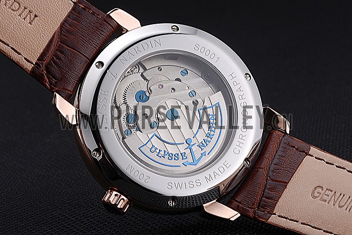 Ulysse Nardin Classico HMS Caesar Limited Edition White Dial Brown Leather Strap 622425