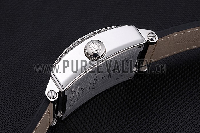 Franck Muller Master Square Diamonds Dial Diamonds Case Black Leather Band 622358