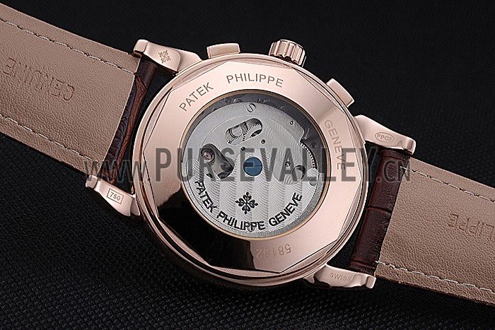 Patek Philippe Grand Complications Gold Case White Dial Roman Numerals Brown Leather Bracelet 622253