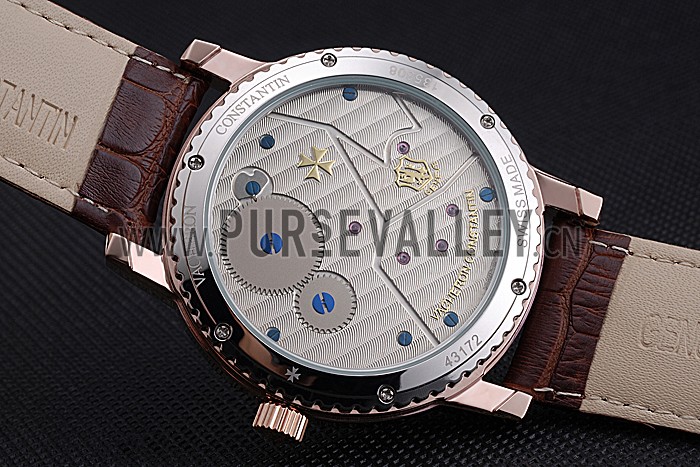 Vacheron Constantin Patrimony Contemporary Gold Case White Dial Brown Leather Strap 622307