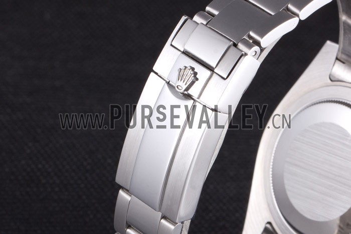 Rolex GMT Stainless Steel Bracelet with Black Enamel Bezel and Black Dial 621571