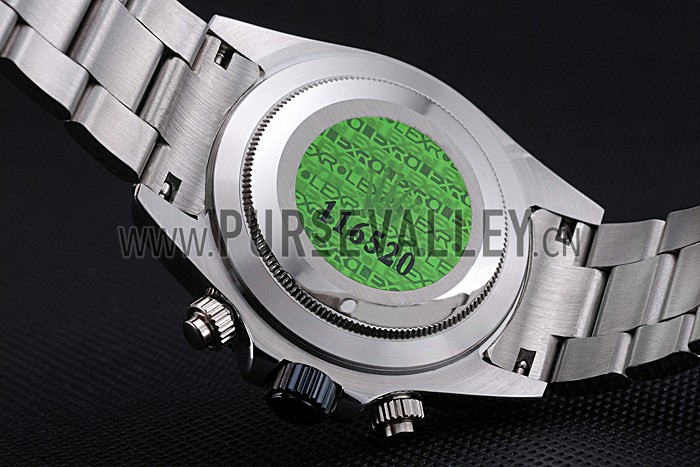 Rolex Daytona Stainless Steel Black Enameled White Dial