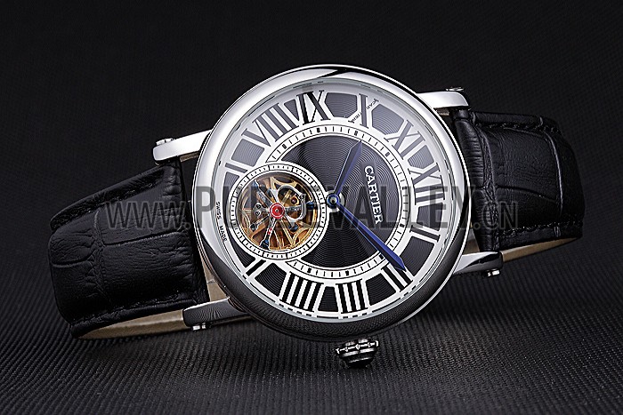 Cartier Rotonde Flying Tourbillon Black Dial 621955