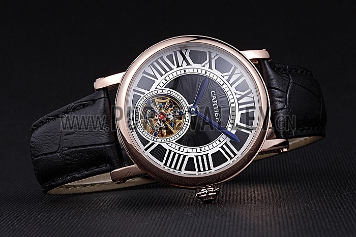 Cartier Rotonde Flying Tourbillon Black Dial 621957