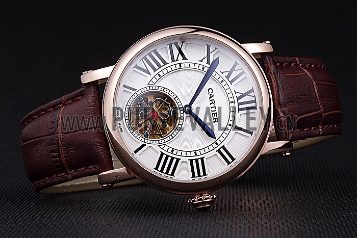 Cartier Rotonde Flying Tourbillon White Dial 621958