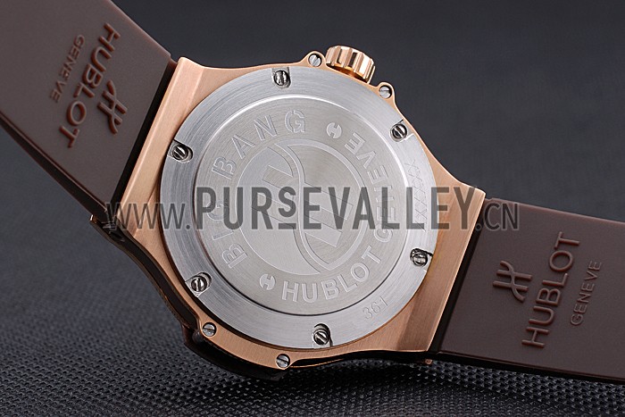 Hublot Big Bang King Rose Gold Bezel White Dial Brown Rubber Strap