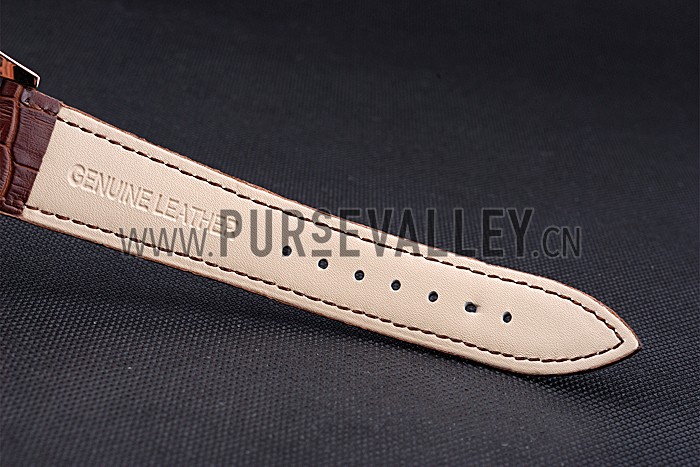 Jaeger LeCoultre Master White Dial Brown Leather Band Rose Gold Bezel 622080