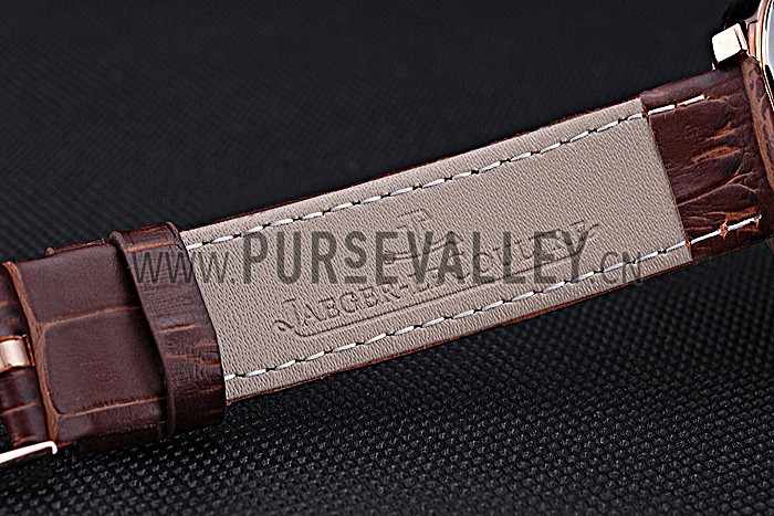 Jaeger LeCoultre Rendez-Vous Brown Dial Brown Leather Strap Rose Gold Diamond Bezel 622084