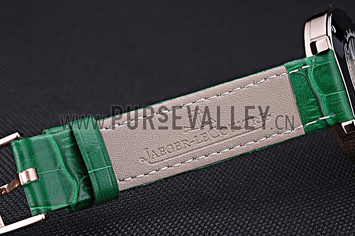 Jaeger LeCoultre Rendez-Vous White Dial Green Leather Strap 622085