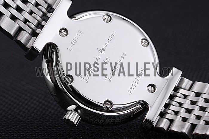 Longines La Grande Classique Stainless Steel Black Dial Diamond Bezel Femme 622108