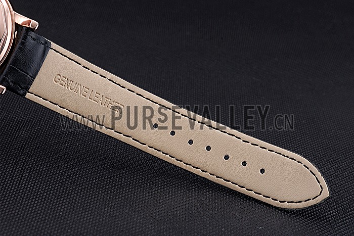 Patek Philippe Geneve Grand Complications Black Dial Tourbillon Rose Gold Bezel Black Band 622157