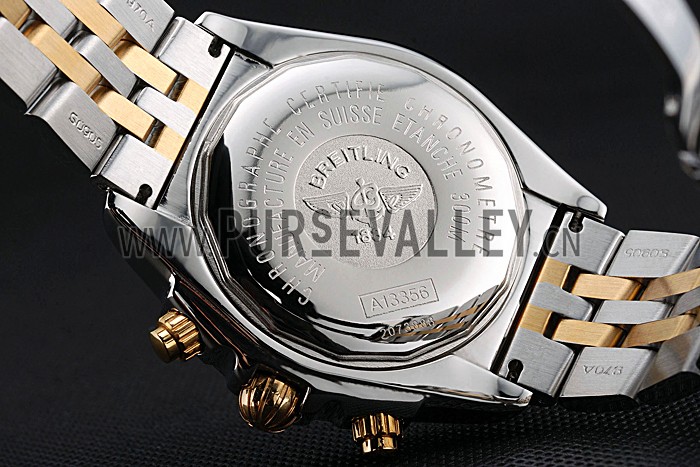 Breitling Chronomat Black Dial Stainless Steel And Gold Bracelet 622429